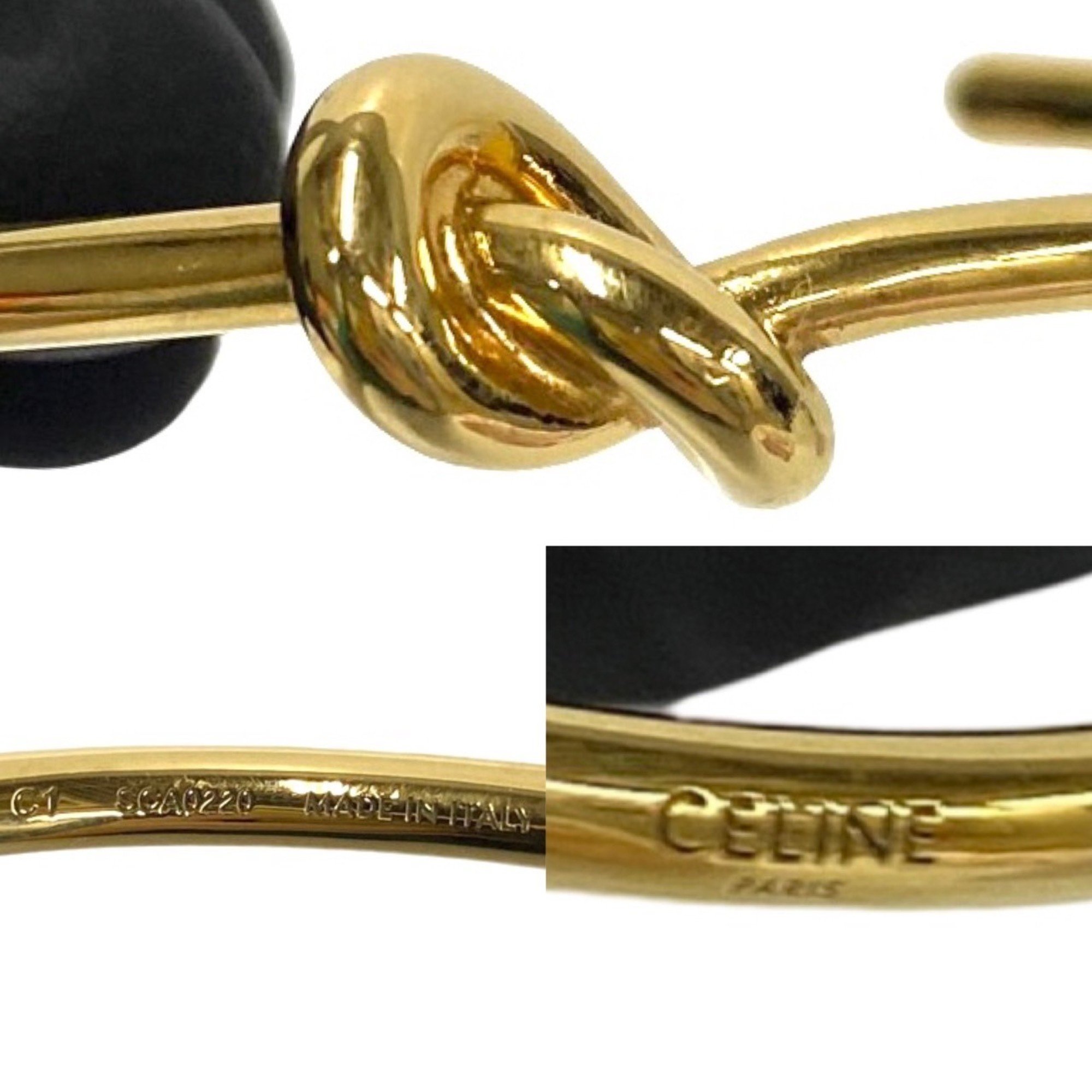 CELINE Knot Bangle Brass Bracelet Gold Women Men 86500