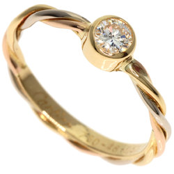 Cartier Twist Ring 1P Diamond K18 Yellow Gold K18WG K18PG Ladies