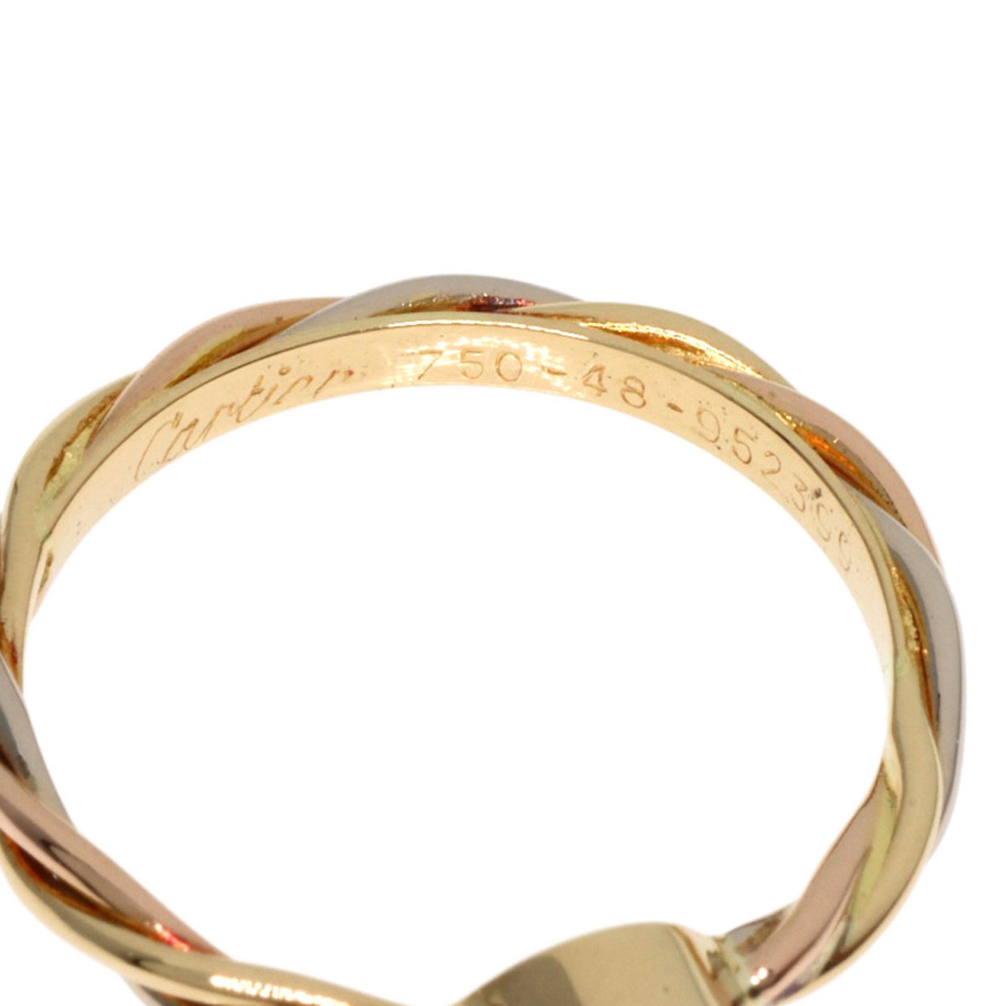 Cartier Twist Ring 1P Diamond K18 Yellow Gold K18WG K18PG Ladies