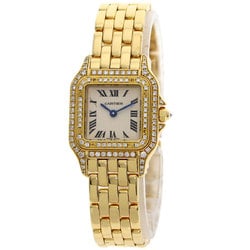Cartier WF3072B9 Panthere SM Double Diamond Manufacturer Complete Wristwatch K18 Yellow Gold K18YG Ladies