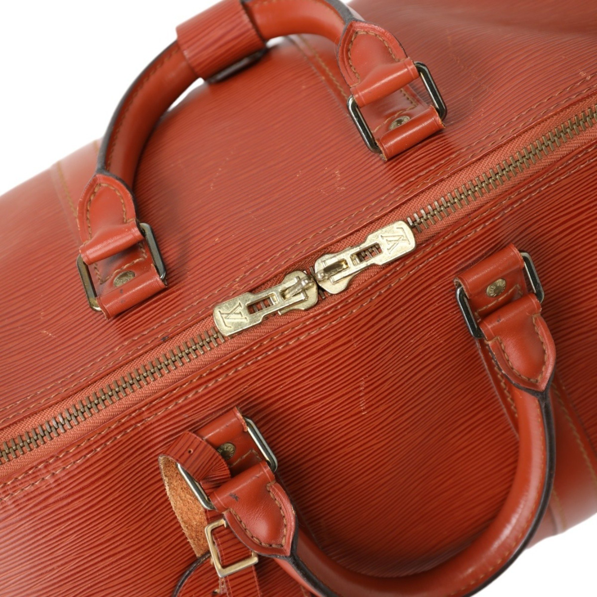Louis Vuitton Boston Bag Epi Keepall 45 Leather M42973 Kenyan Brown LV
