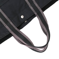 Hermes HERMES Tote Bag Handbag Gray Line Foult GM Canvas Black