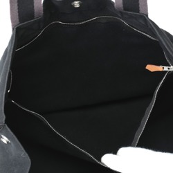 Hermes HERMES Tote Bag Handbag Gray Line Foult GM Canvas Black