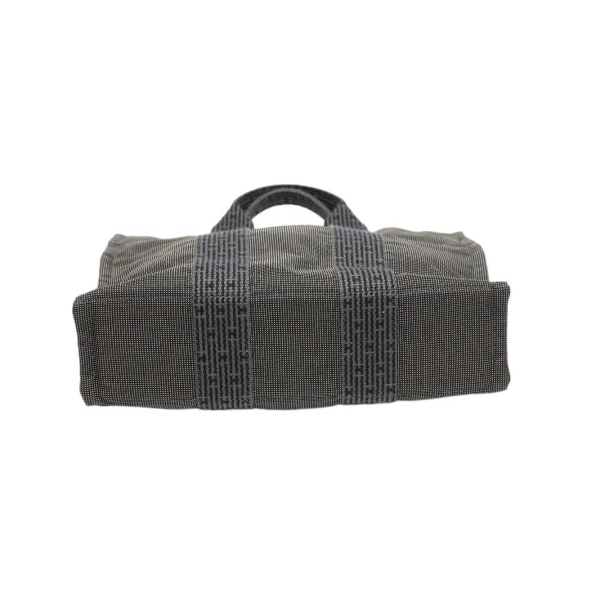 HERMES Handbag Air Line Canvas Grey