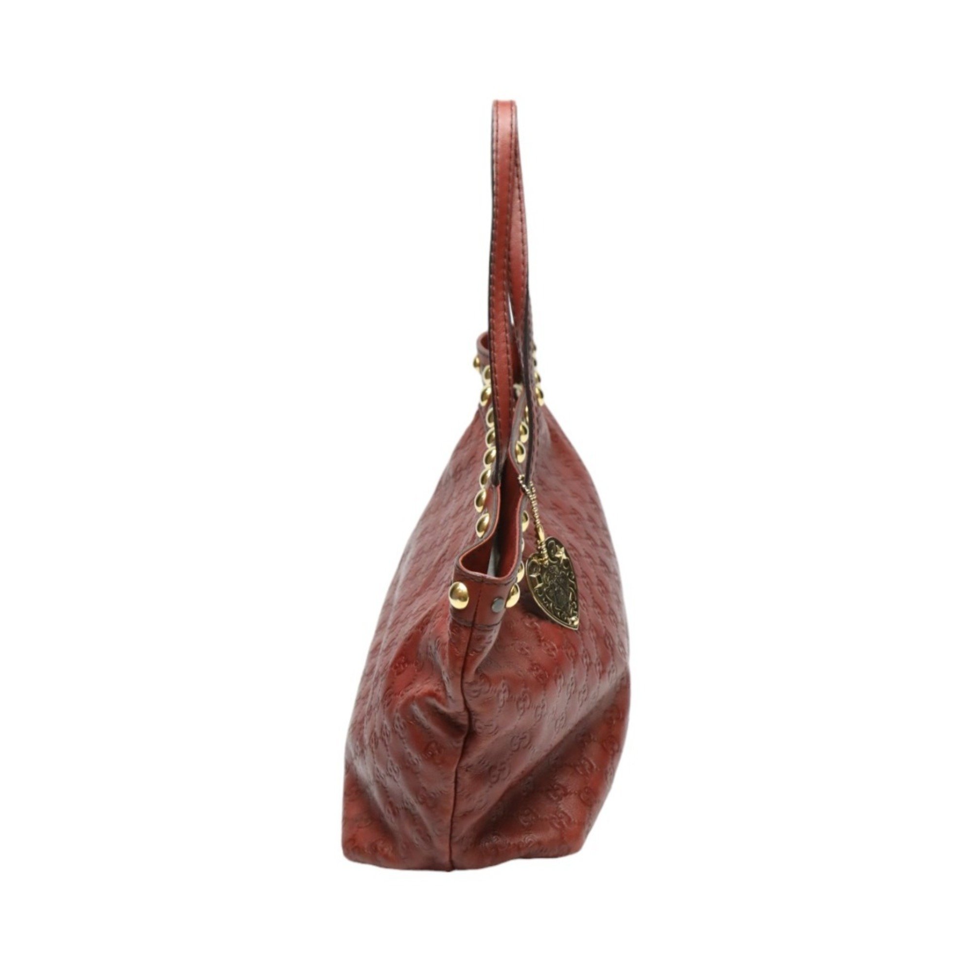 GUCCI Tote Bag Handbag Guccissima 207291 Leather Red