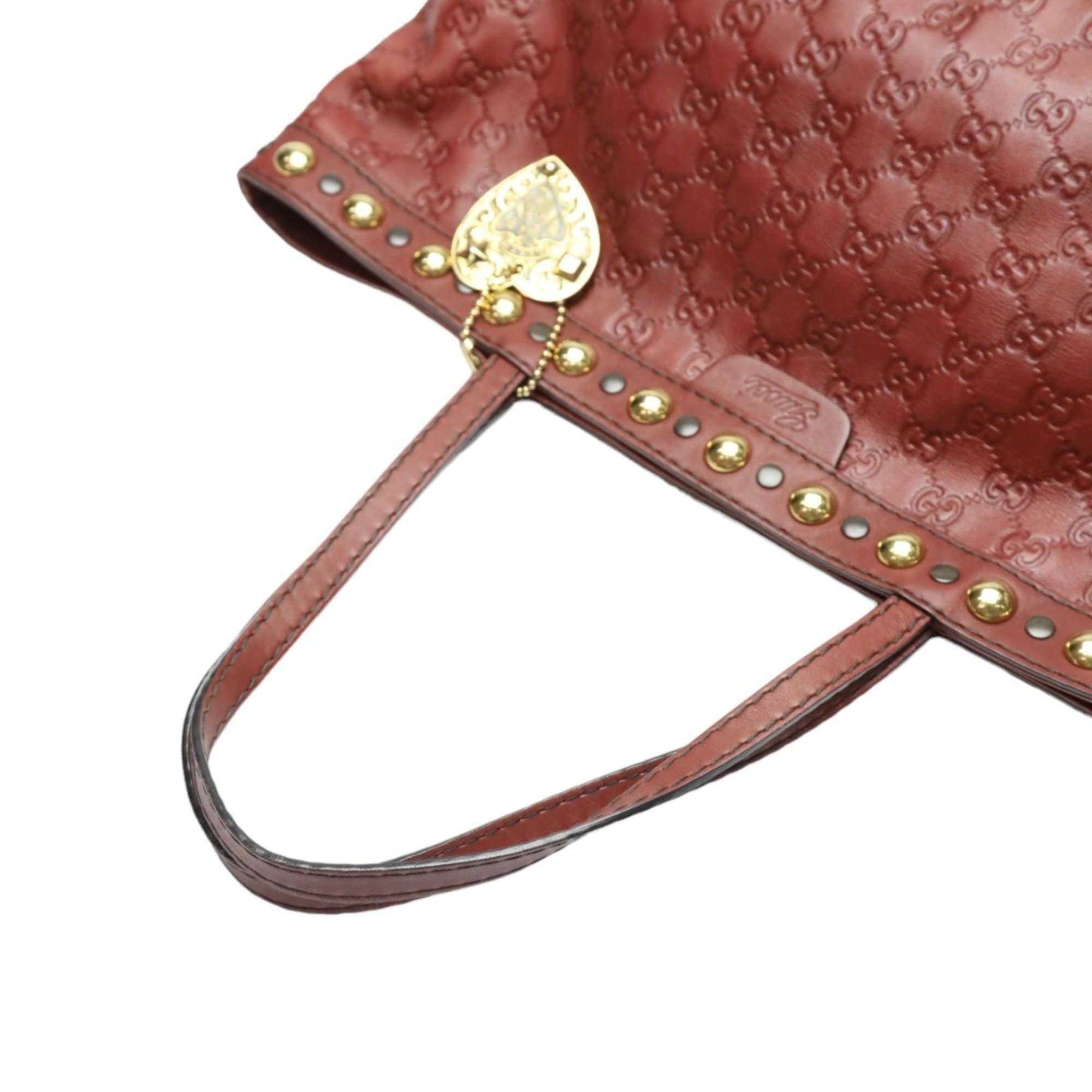 GUCCI Tote Bag Handbag Guccissima 207291 Leather Red