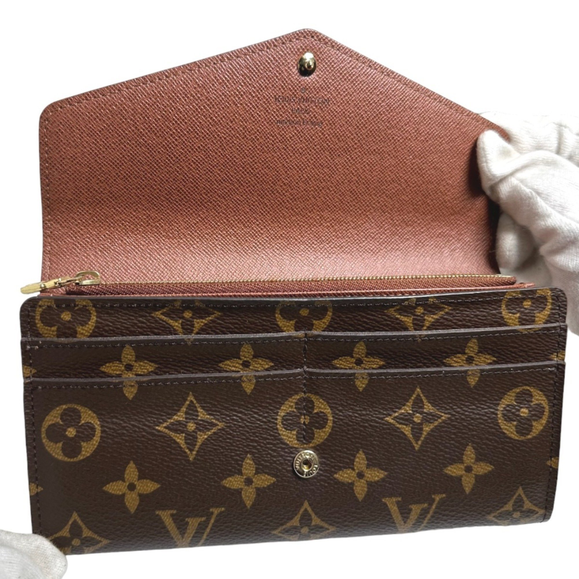 Louis Vuitton LOUIS VUITTON Long Wallet Monogram Portefeuille Sarah Canvas M60531 Brown LV