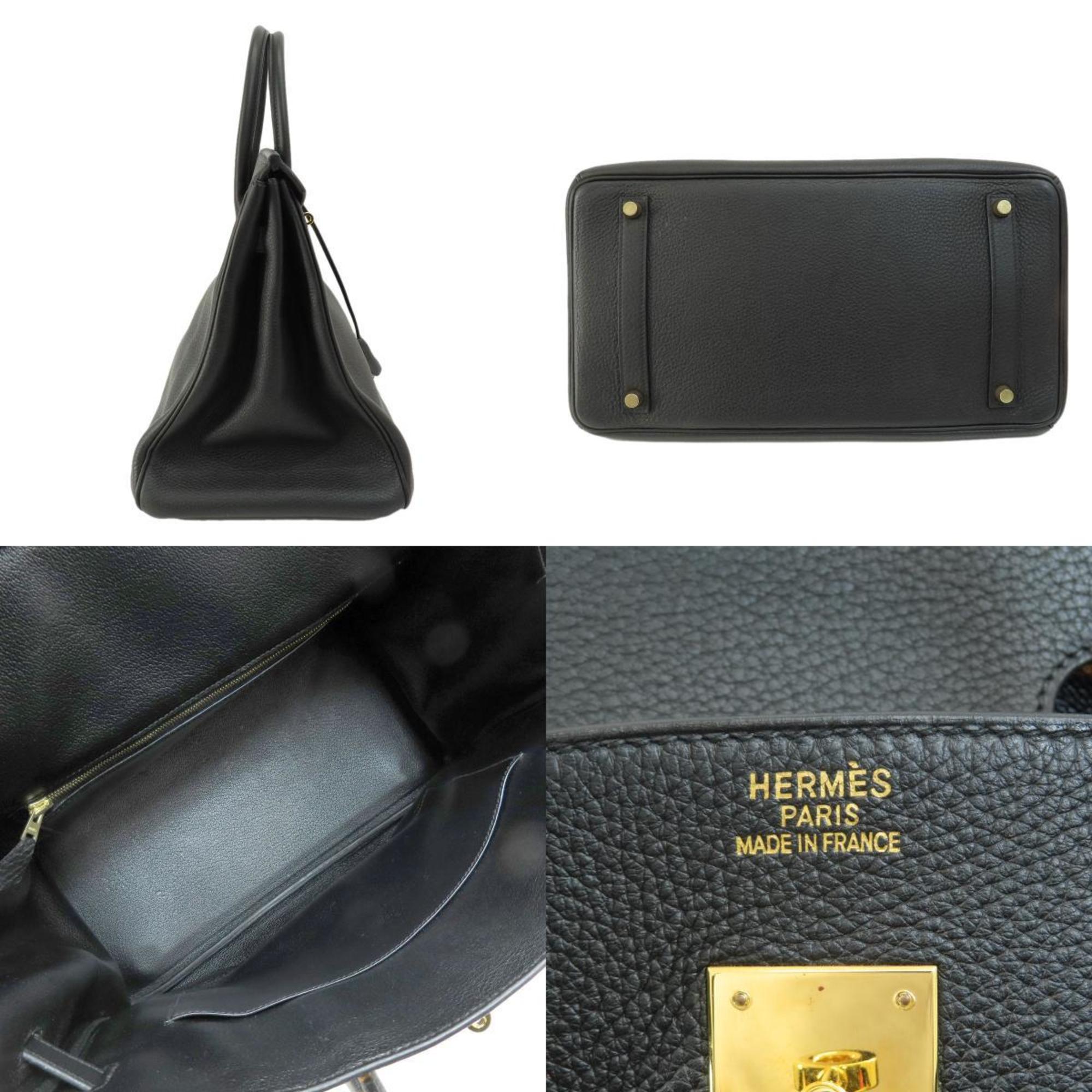 Hermes Birkin 35 Black Handbag Taurillon Women's