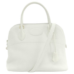 Hermes Bolide 31 White Handbag Taurillon Women's