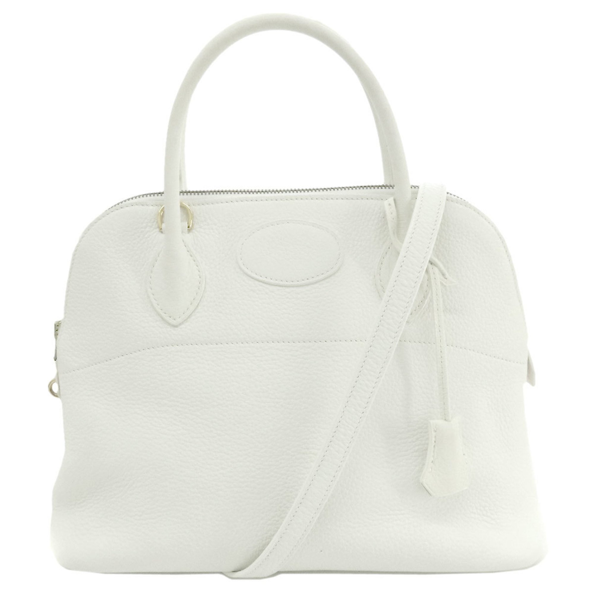 Hermes Bolide 31 White Handbag Taurillon Women's
