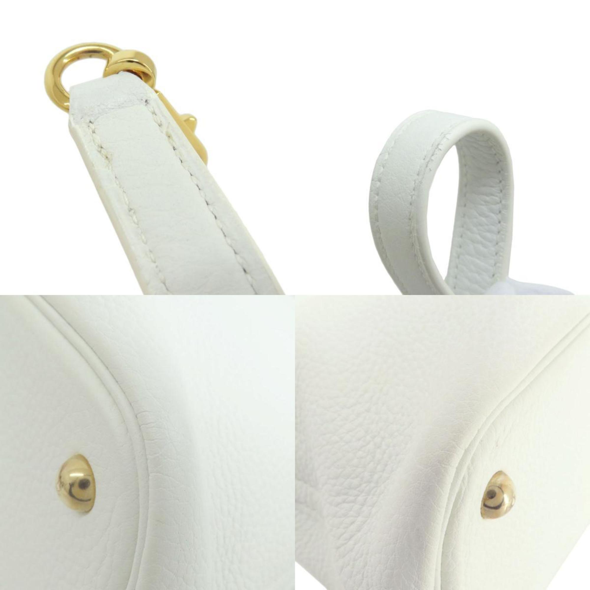 Hermes Bolide 31 White Handbag Taurillon Women's