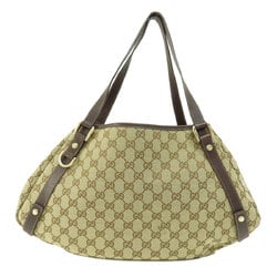 Gucci 130736 GG Tote Bag Canvas Leather Women's