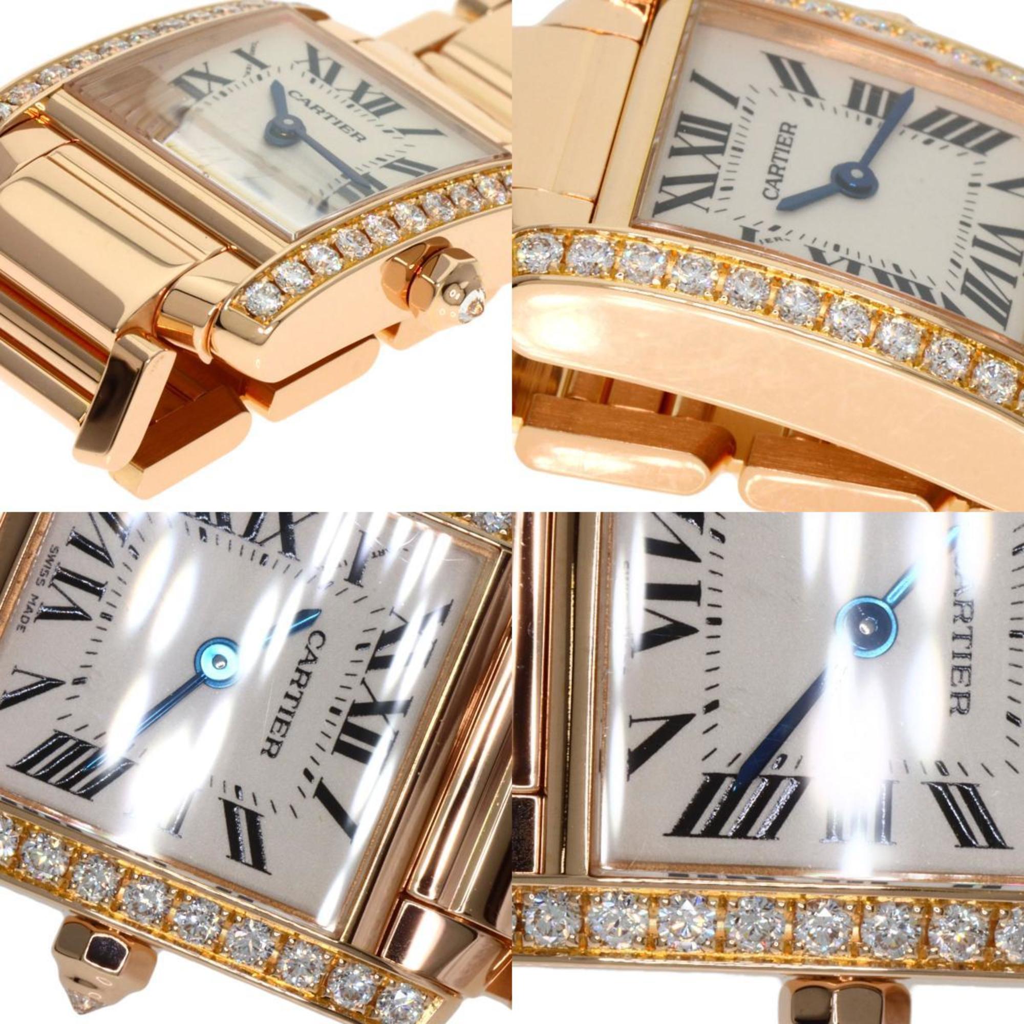 Cartier WE1001R8 Tank Francaise SM Diamond Watch K18 Pink Gold K18PG Ladies