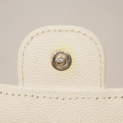 Chanel Long Wallet Matelasse Caviar Skin White Women's