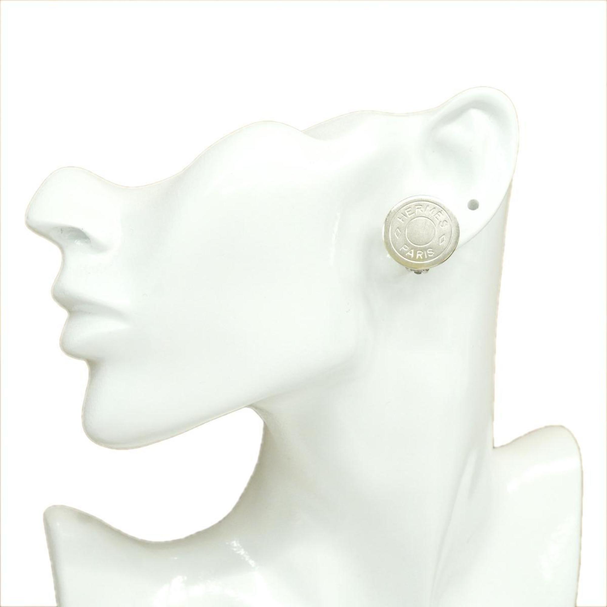 Hermes earrings, serie, metal, silver, women's