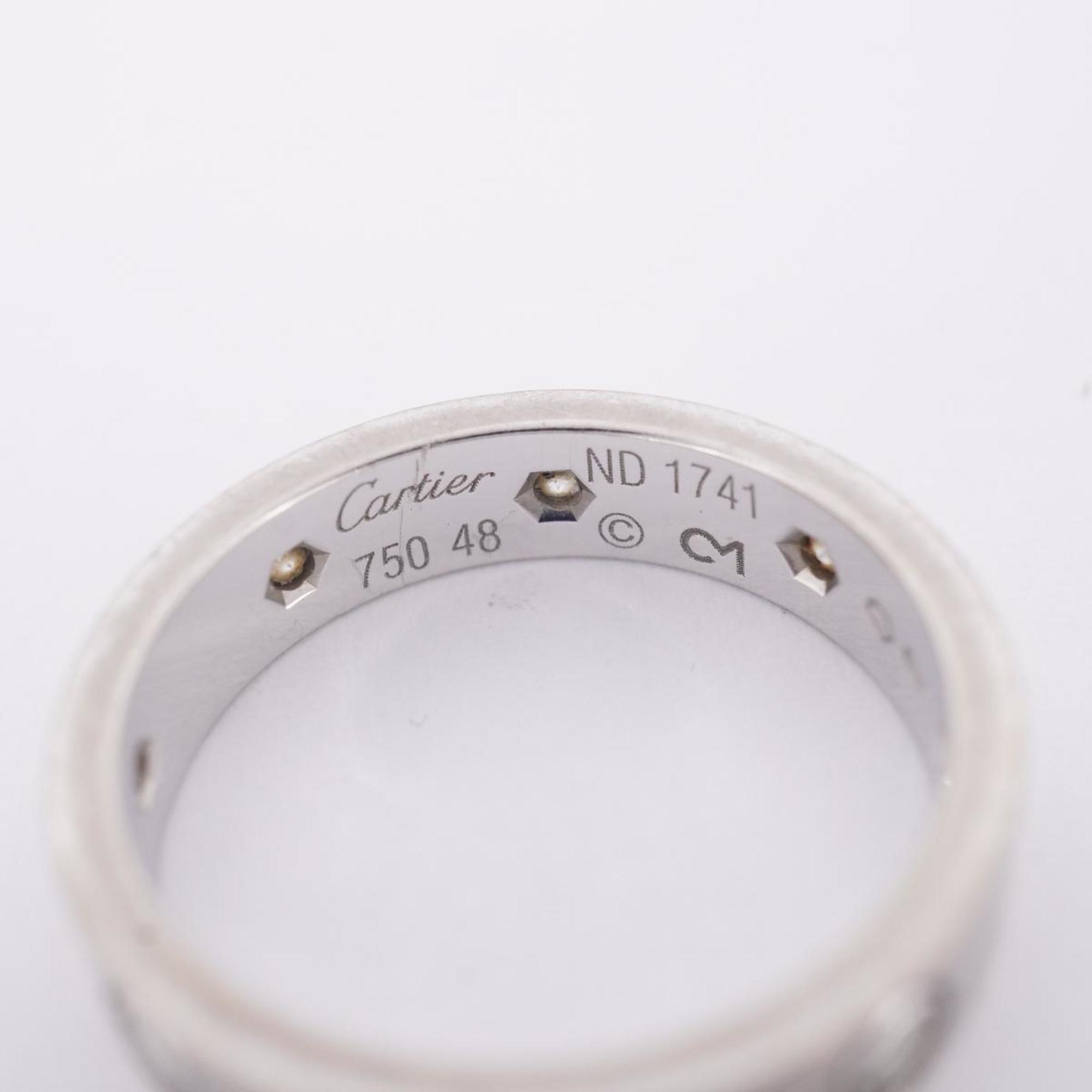 Cartier Ring Love Full Diamond K18WG White Gold Ladies