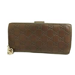Gucci Long Wallet Guccissima 233024 Leather Brown Men's Women's