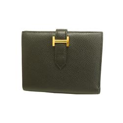 Hermes Wallet Bearn Compact U Stamp Veau Epsom Black Women's