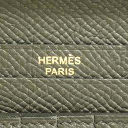 Hermes Wallet Bearn Compact U Stamp Veau Epsom Black Women's