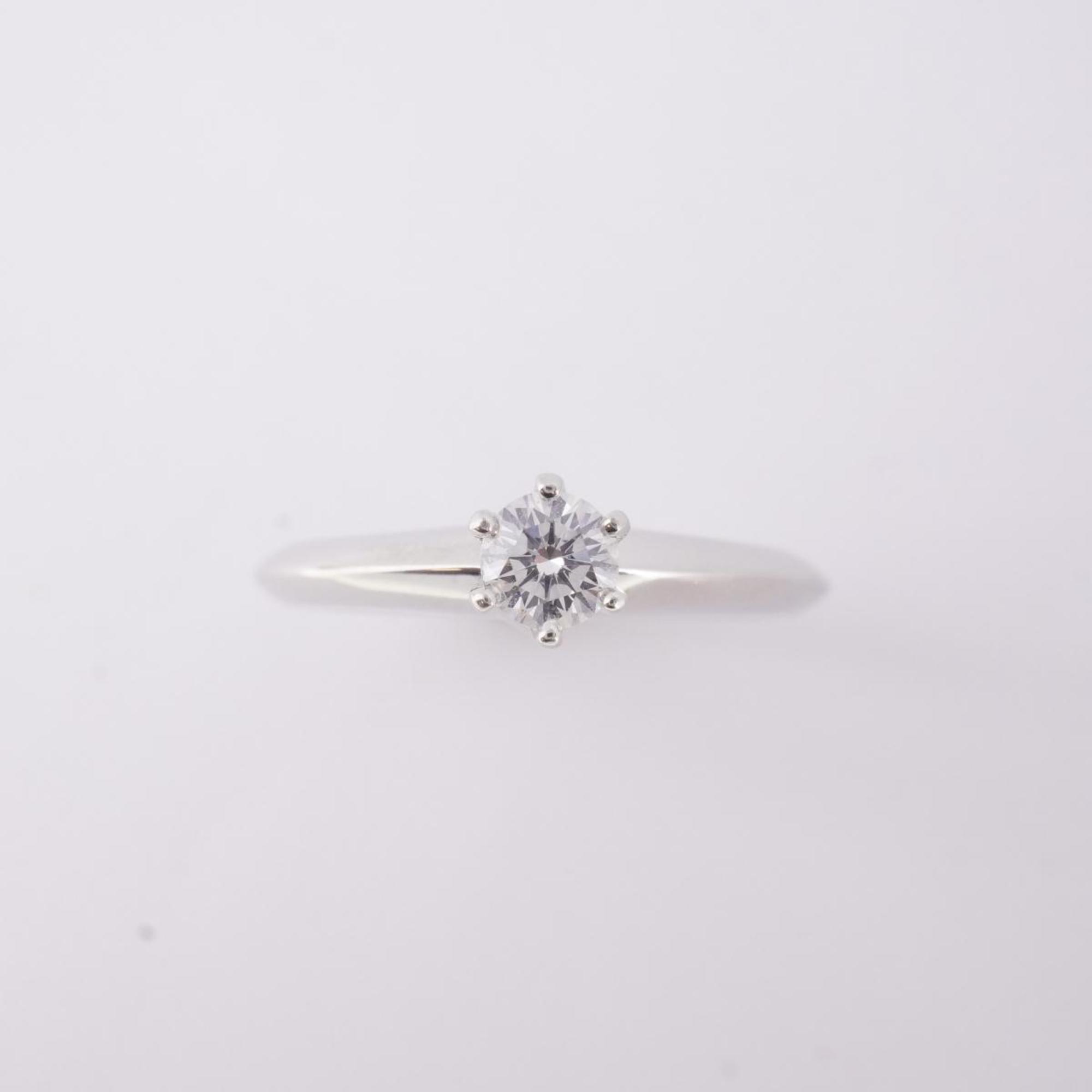 Tiffany Ring Solitaire 1PD Diamond Pt950 Platinum Ladies