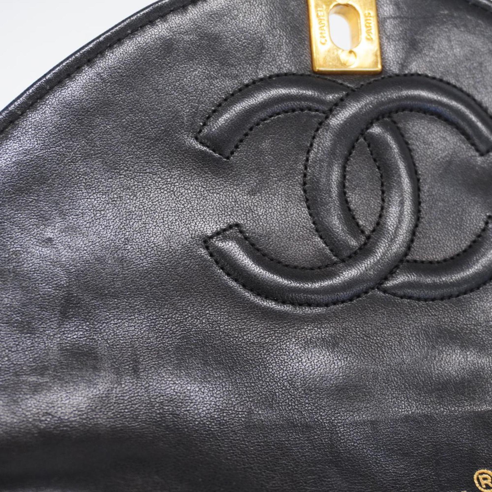 Chanel Shoulder Bag Matelasse Chain Lambskin Black Women's