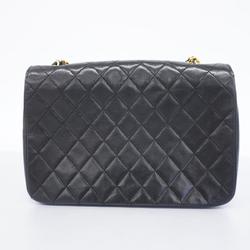 Chanel Shoulder Bag Matelasse Chain Lambskin Black Women's