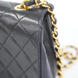 Chanel Shoulder Bag Matelasse Chain Lambskin Black Women's