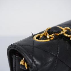 Chanel Shoulder Bag Matelasse Chain Lambskin Black Women's