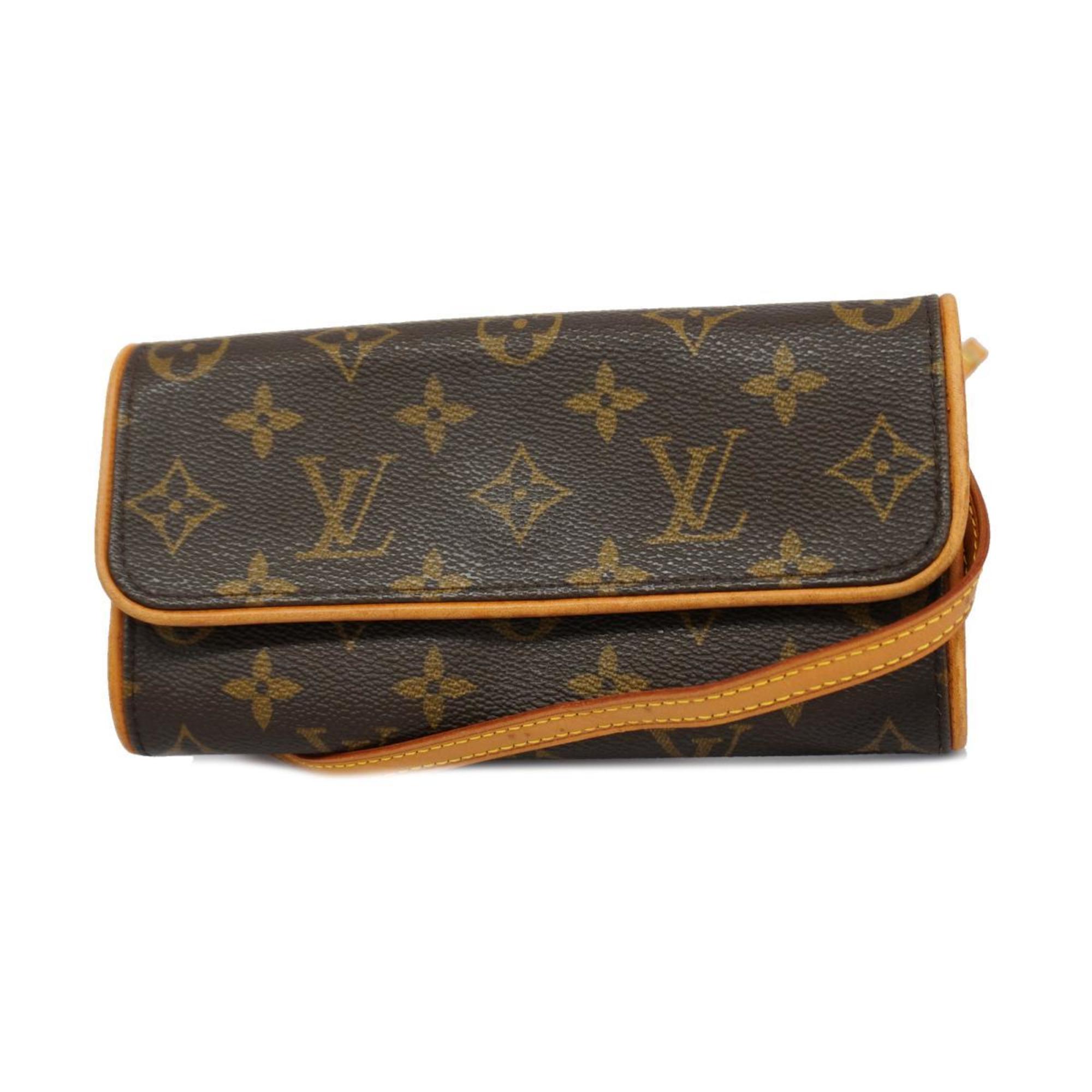 Louis Vuitton Shoulder Bag Monogram Pochette Twin PM M51854 Brown Women's