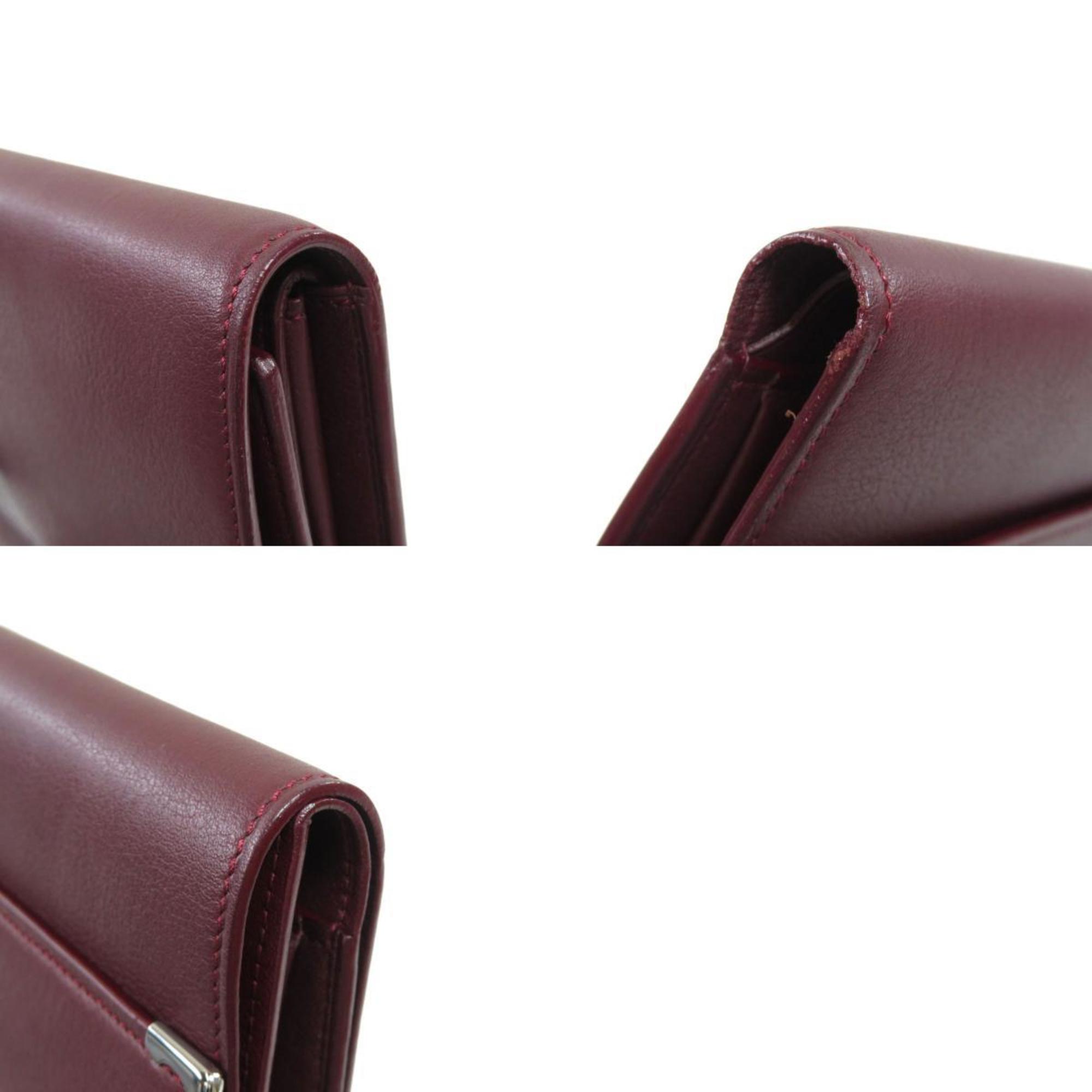 Cartier Tri-fold Wallet Must Line Long Leather Women's