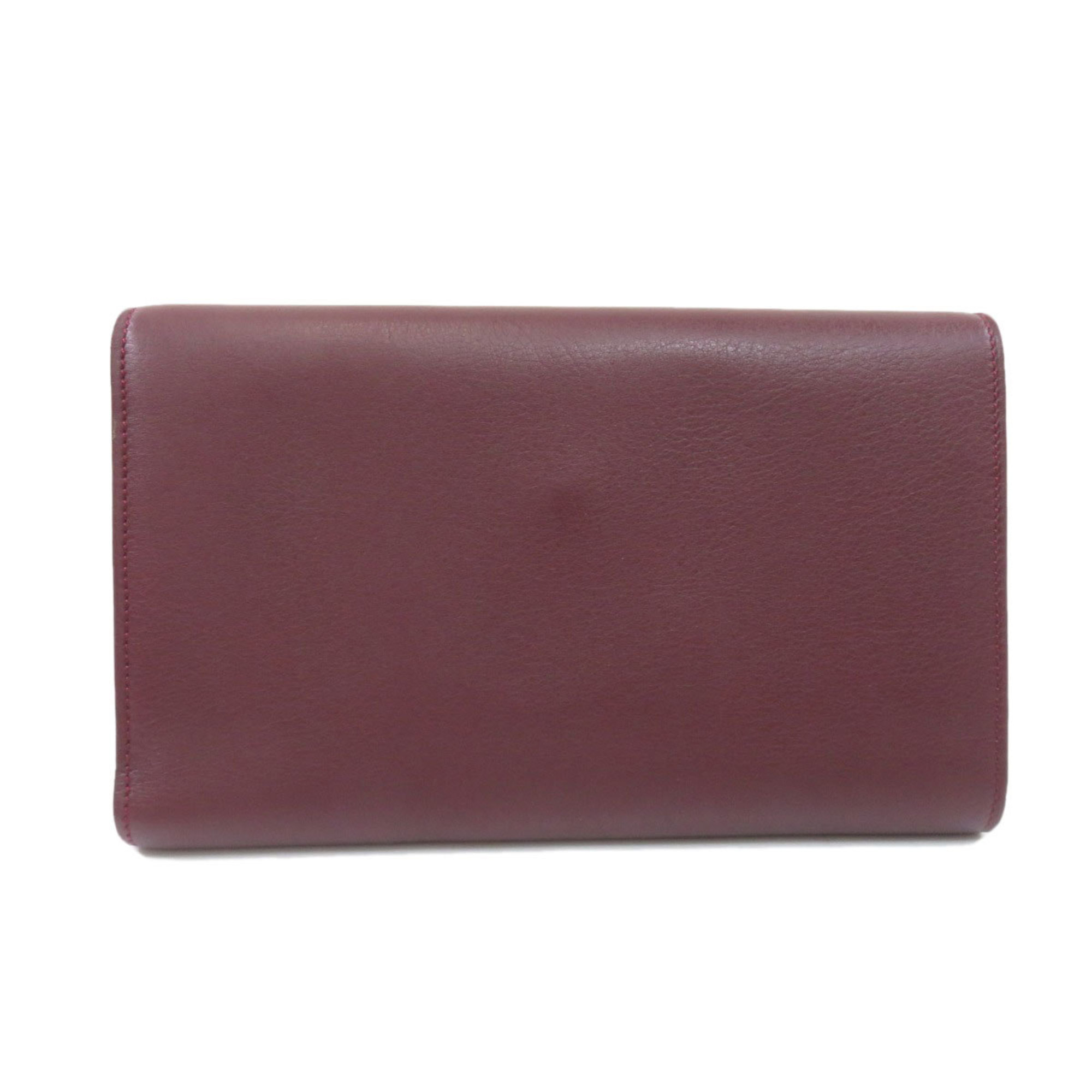 Cartier Tri-fold Wallet Must Line Long Leather Women's