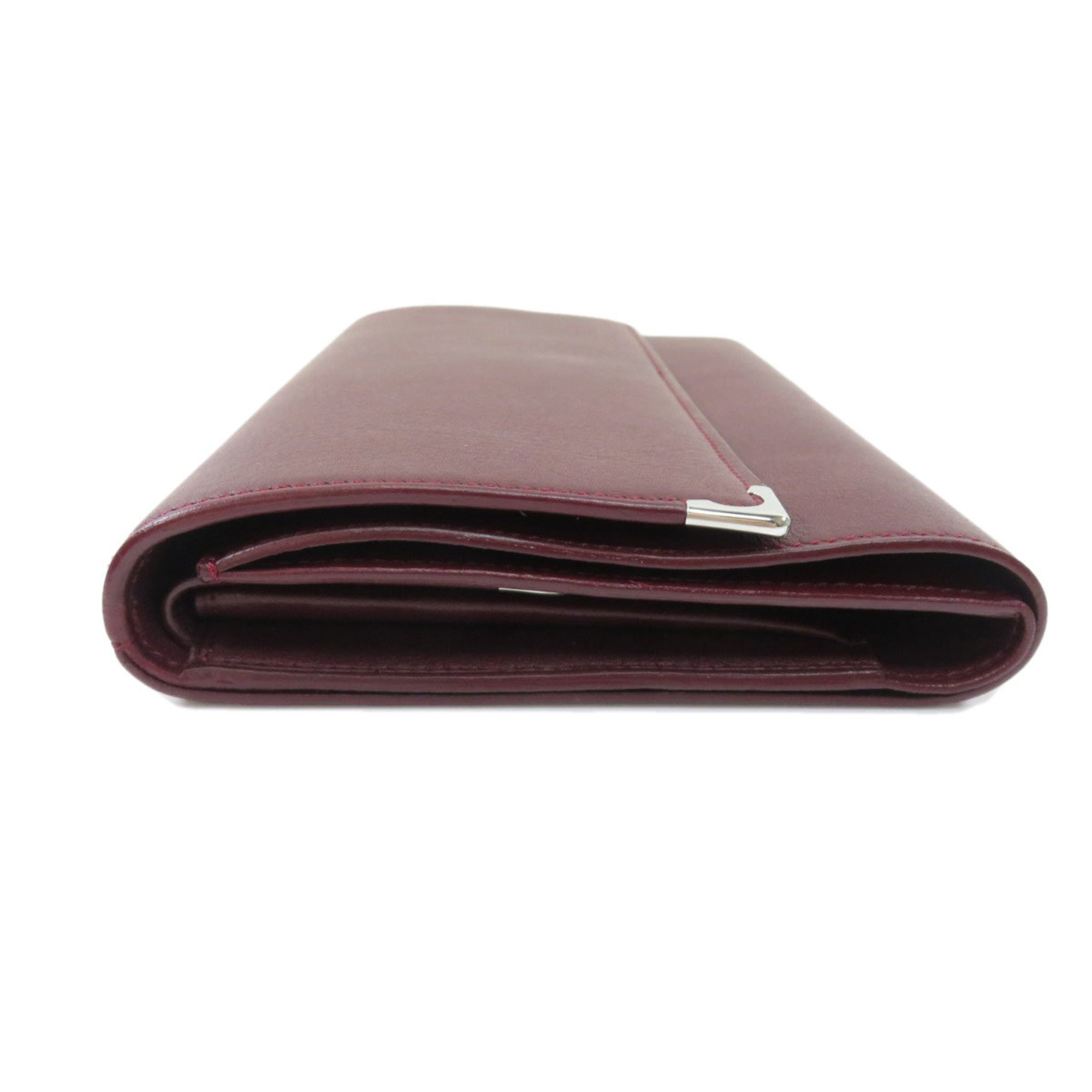 Cartier Tri-fold Wallet Must Line Long Leather Women's