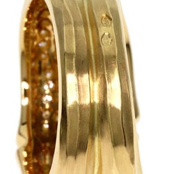 Cartier Bamboo Diamond 2 Row #61 Ring, K18 Yellow Gold, Women's