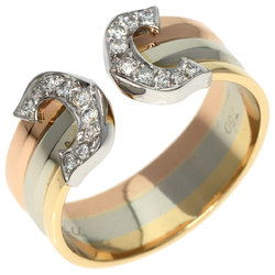 Cartier 2C Diamond #48 Ring, K18 Yellow Gold, K18WG, K18PG, Women's
