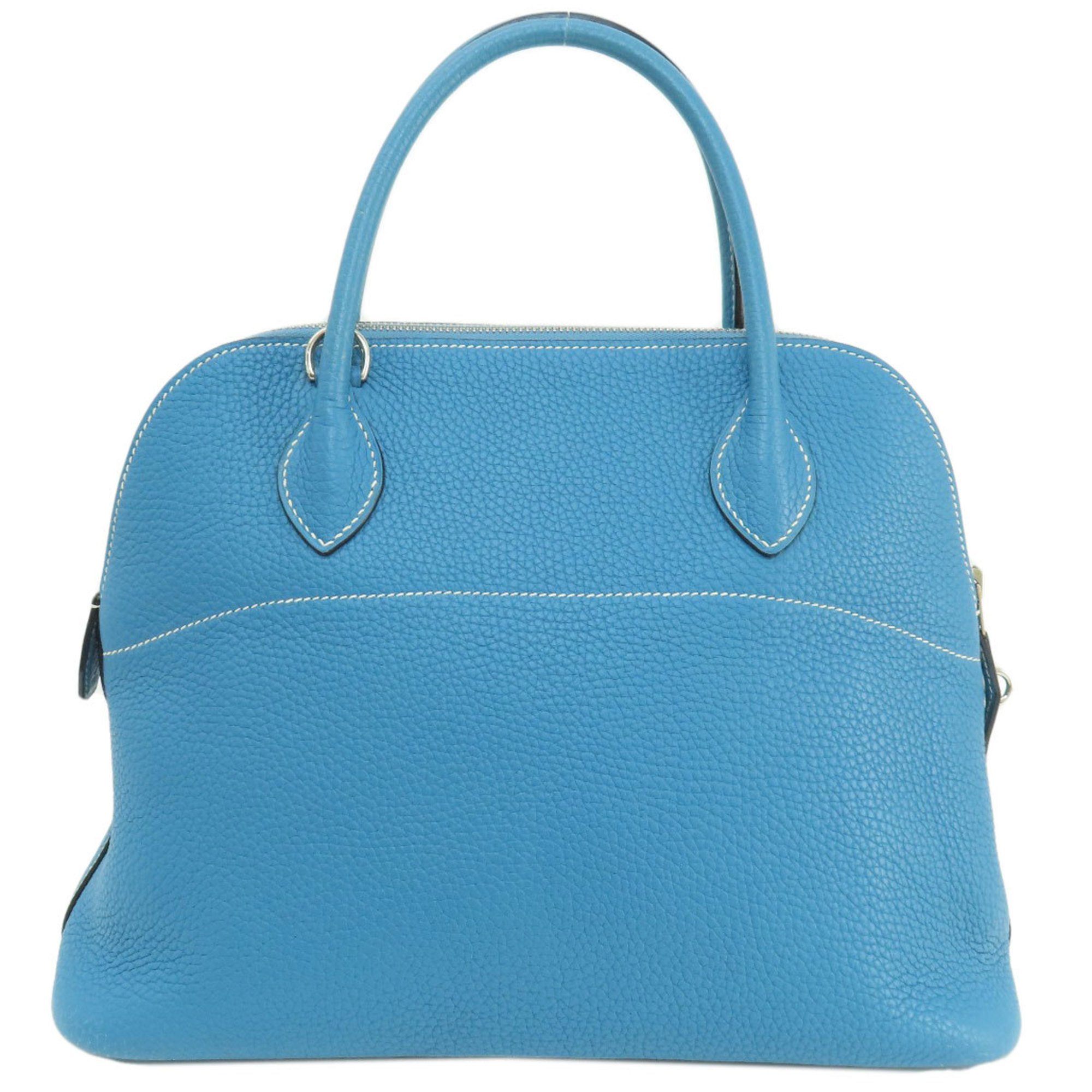 Hermes Bolide 31 Blue Jean Handbag Taurillon Women's