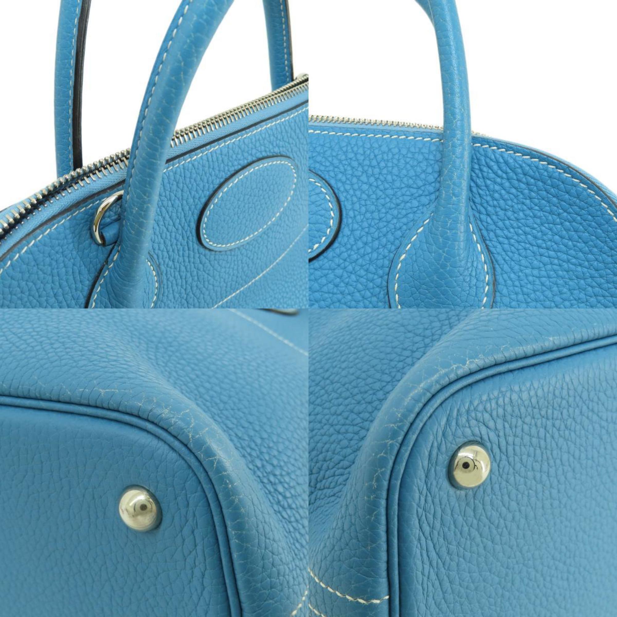 Hermes Bolide 31 Blue Jean Handbag Taurillon Women's