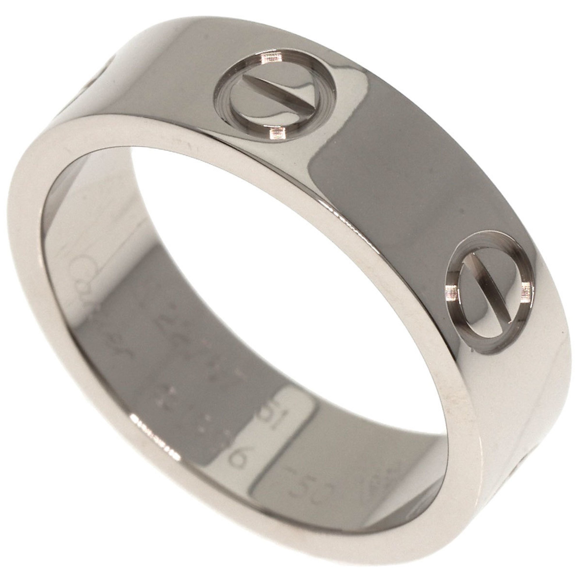 Cartier Love Ring #51 Ring, K18 White Gold, Women's