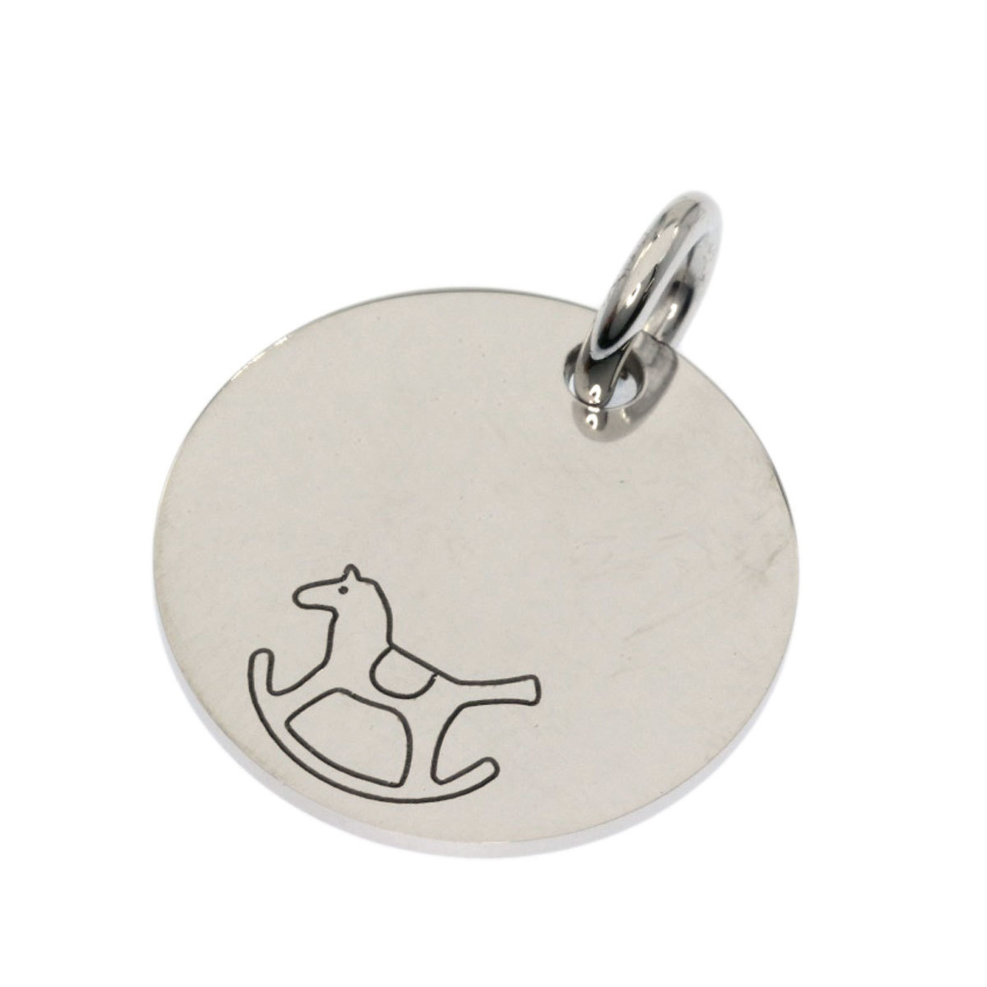 Hermes Rocking Horse Dada Pendant Top K18 White Gold Women's