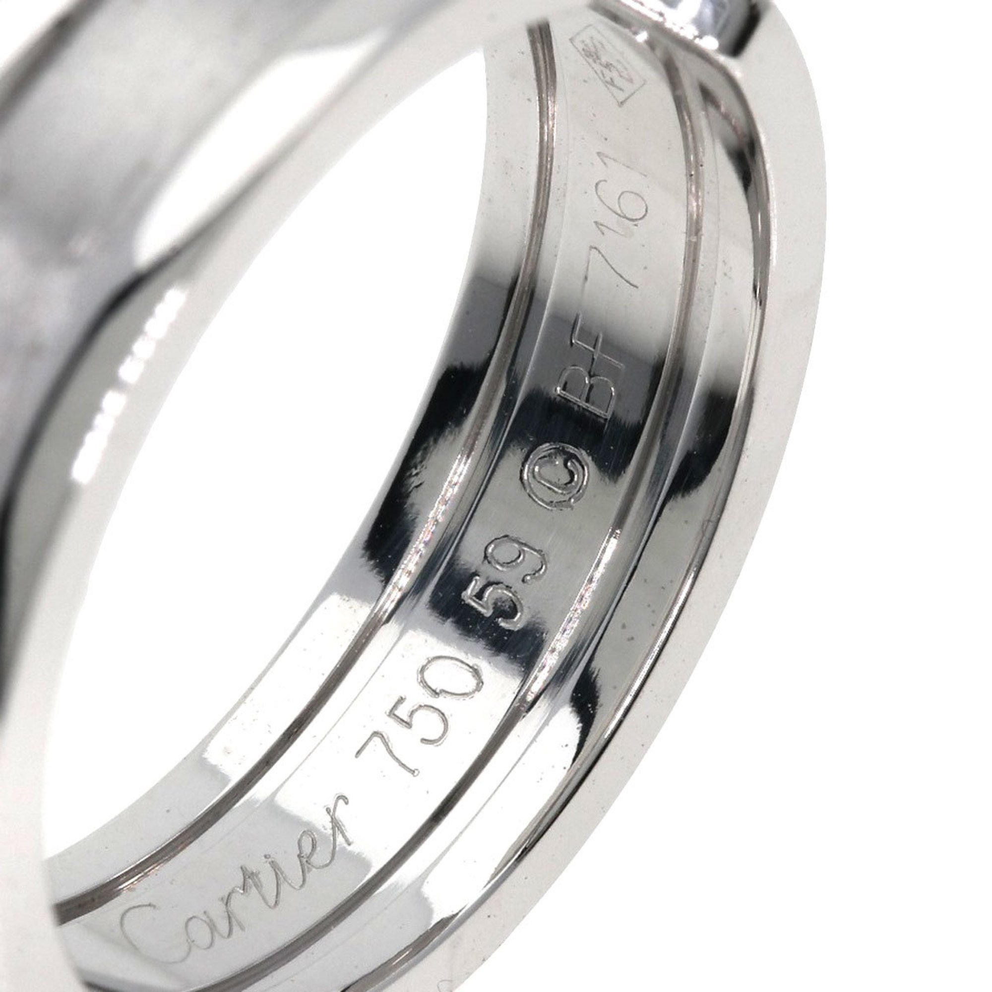 Cartier C2 Ring #59, 18K White Gold, Women's