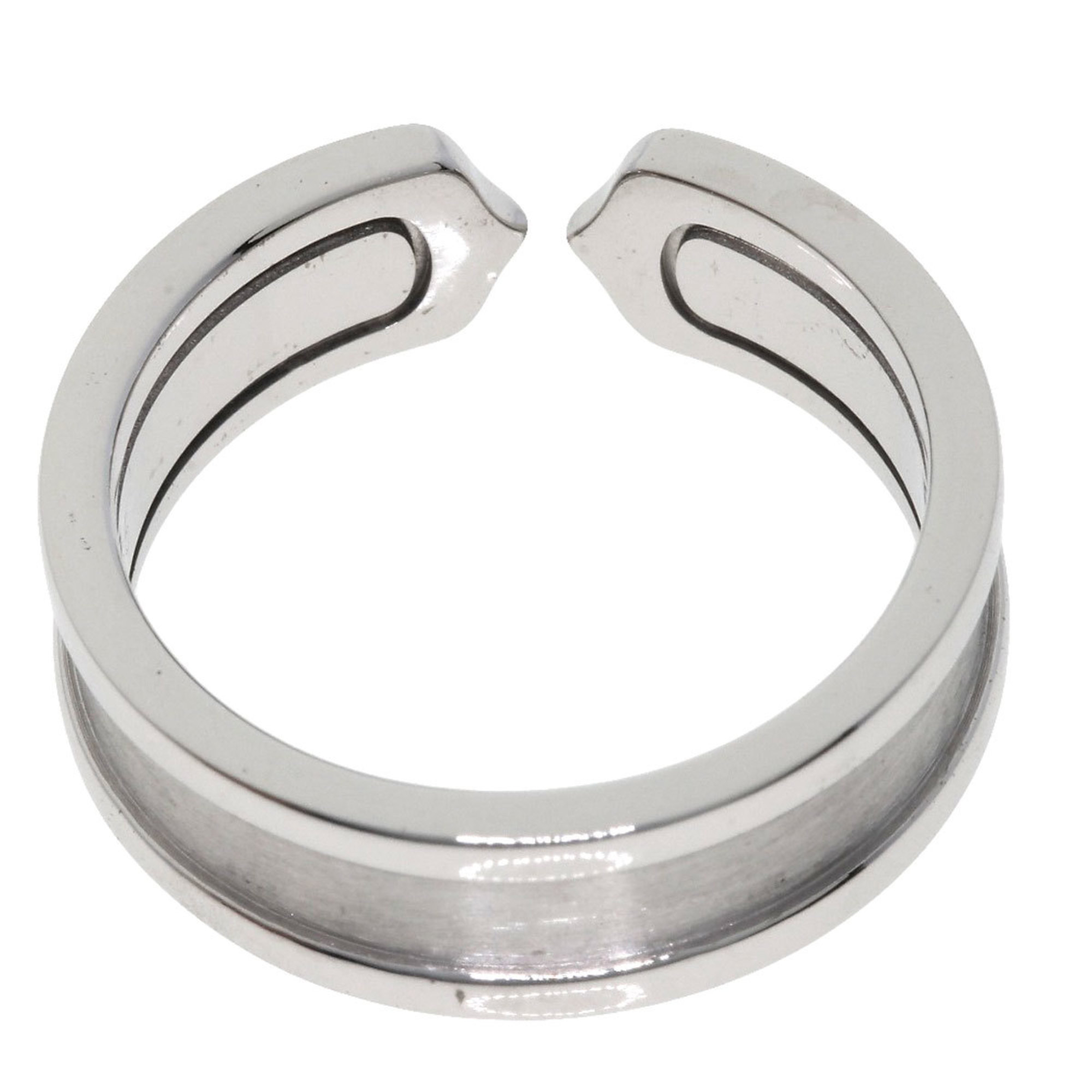 Cartier C2 Ring #56 Ring, K18 White Gold, Women's