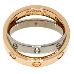 Cartier Be Love Diamond #49 Ring, K18 Pink Gold, K18WG, Women's