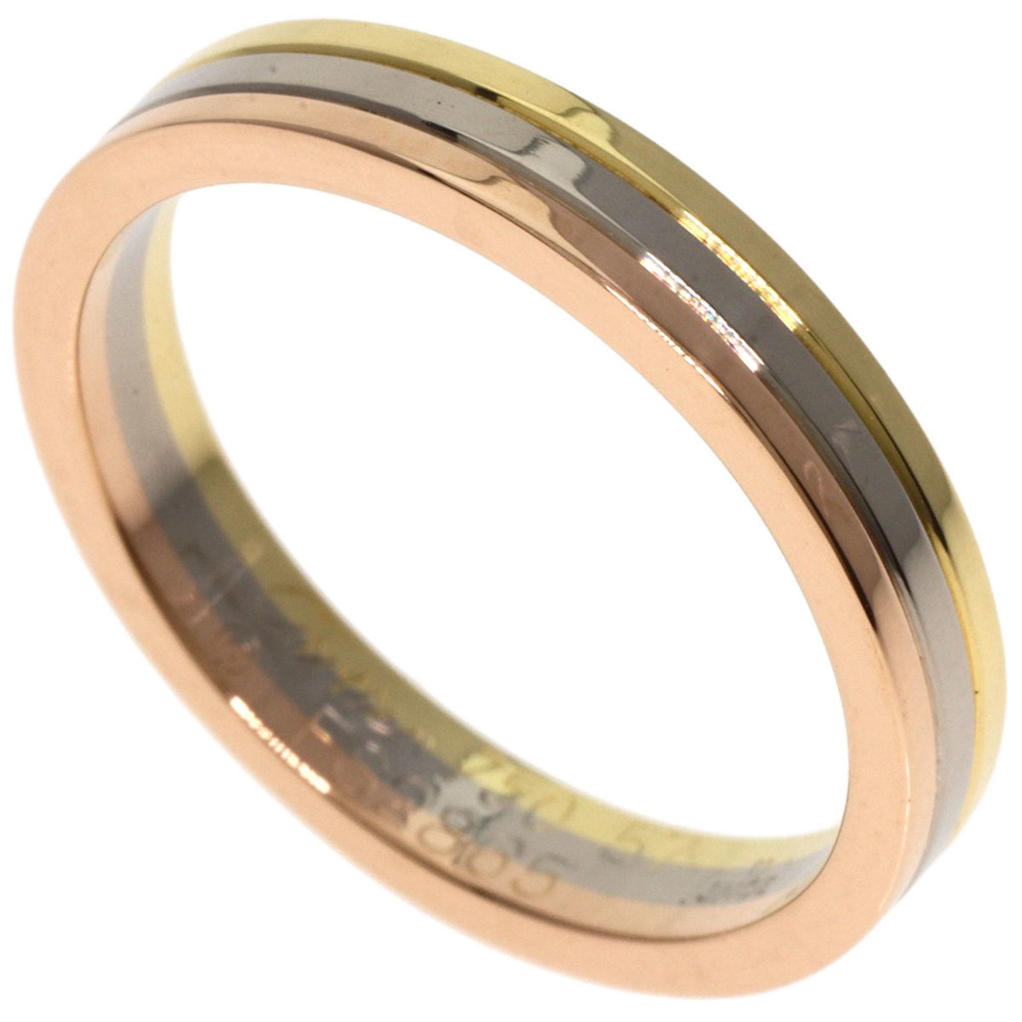 Cartier Three Color #57 Ring, K18 Yellow Gold, K18WG, K18PG, Women's