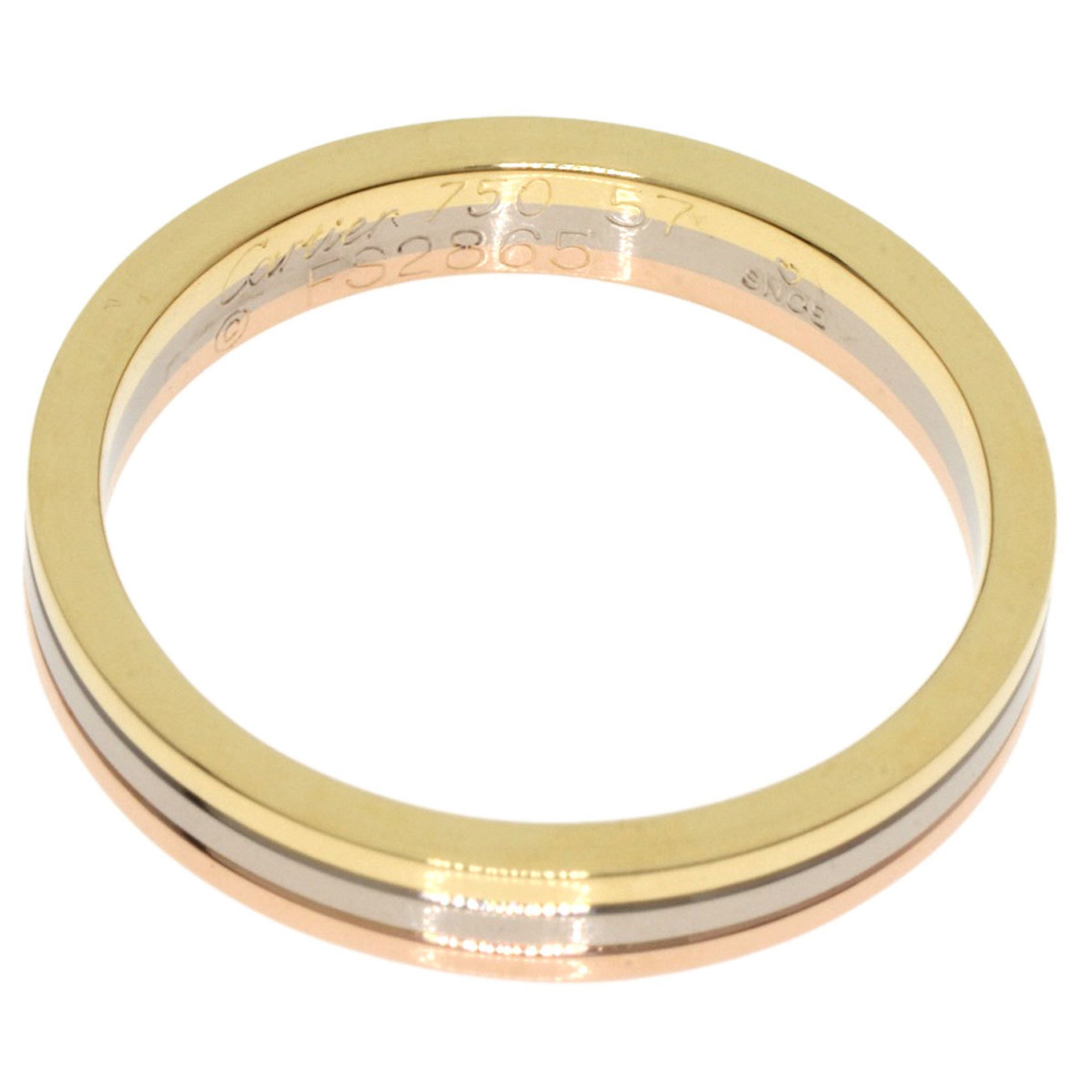 Cartier Three Color #57 Ring, K18 Yellow Gold, K18WG, K18PG, Women's
