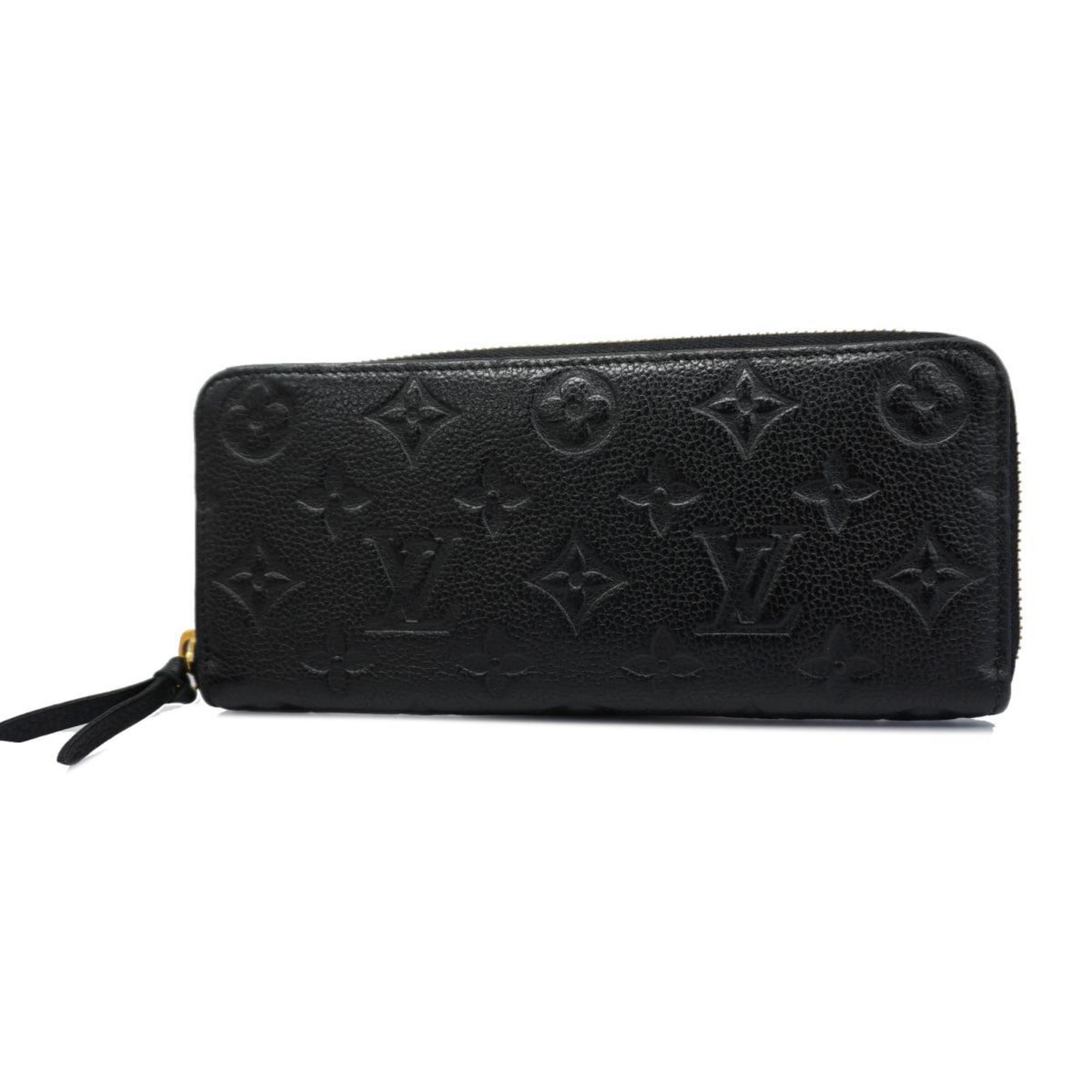 Louis Vuitton Long Wallet Monogram Empreinte Portefeuille Clemence M60171 Noir Ladies