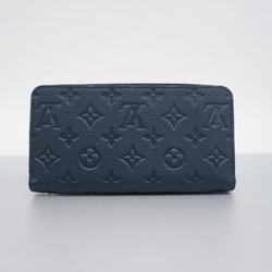 Louis Vuitton Long Wallet Monogram Empreinte Zippy M62069 Metallic Blue Ladies