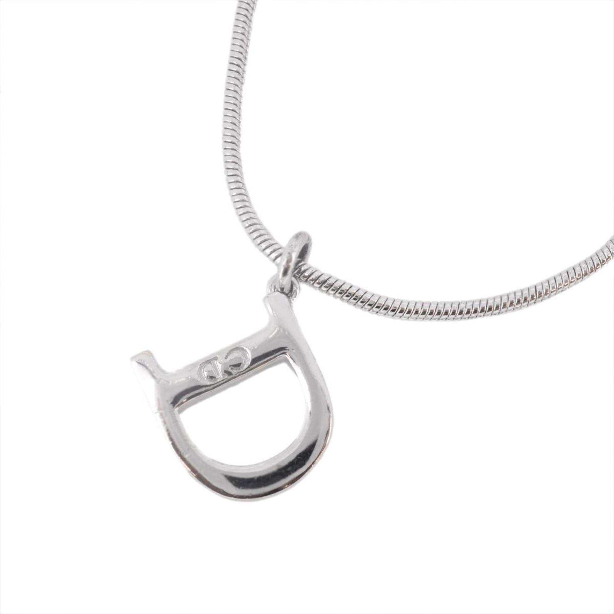 Christian Dior Necklace D Metal Silver Women's