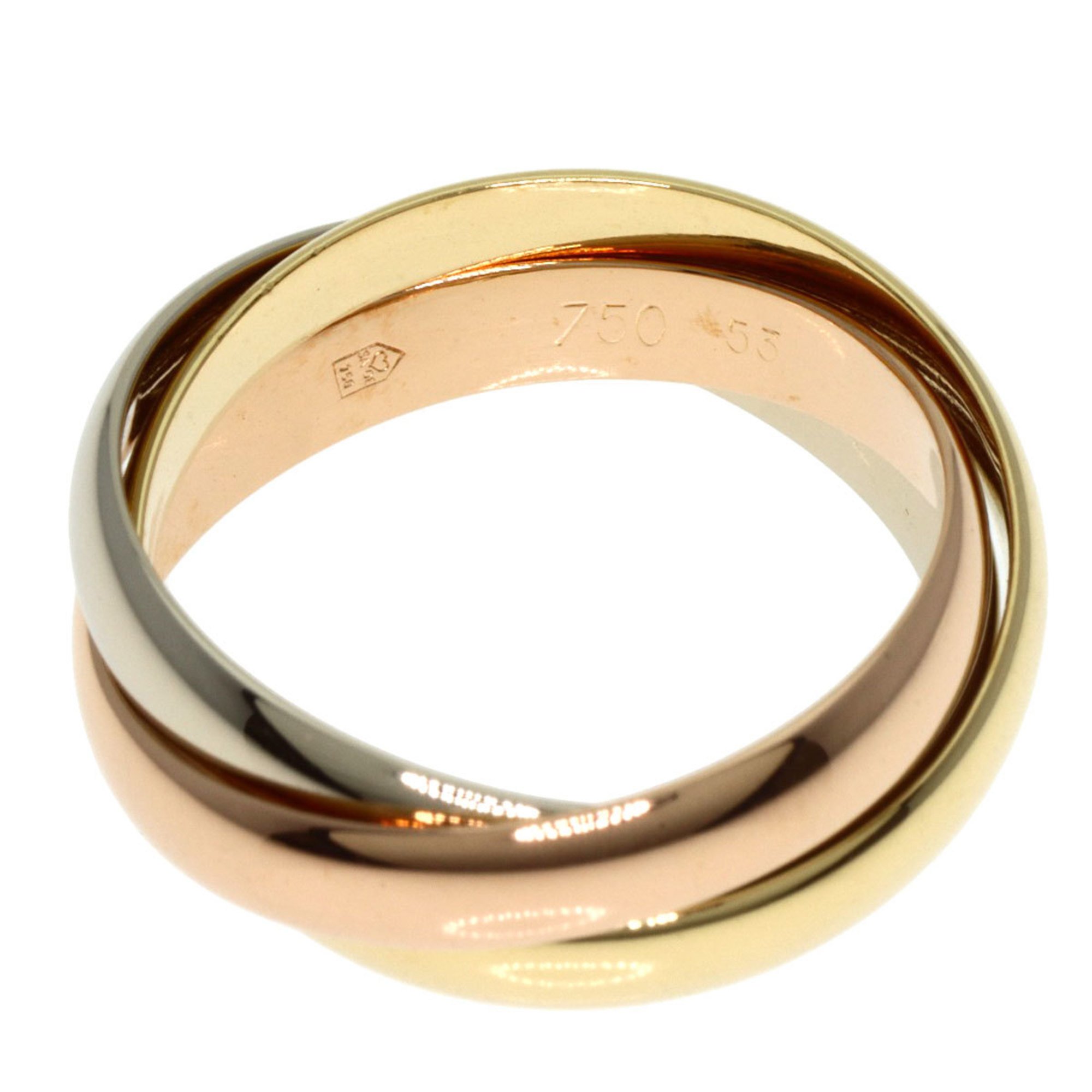 Cartier Trinity #53 Ring, K18 White Gold, K18YG, K18PG, Women's