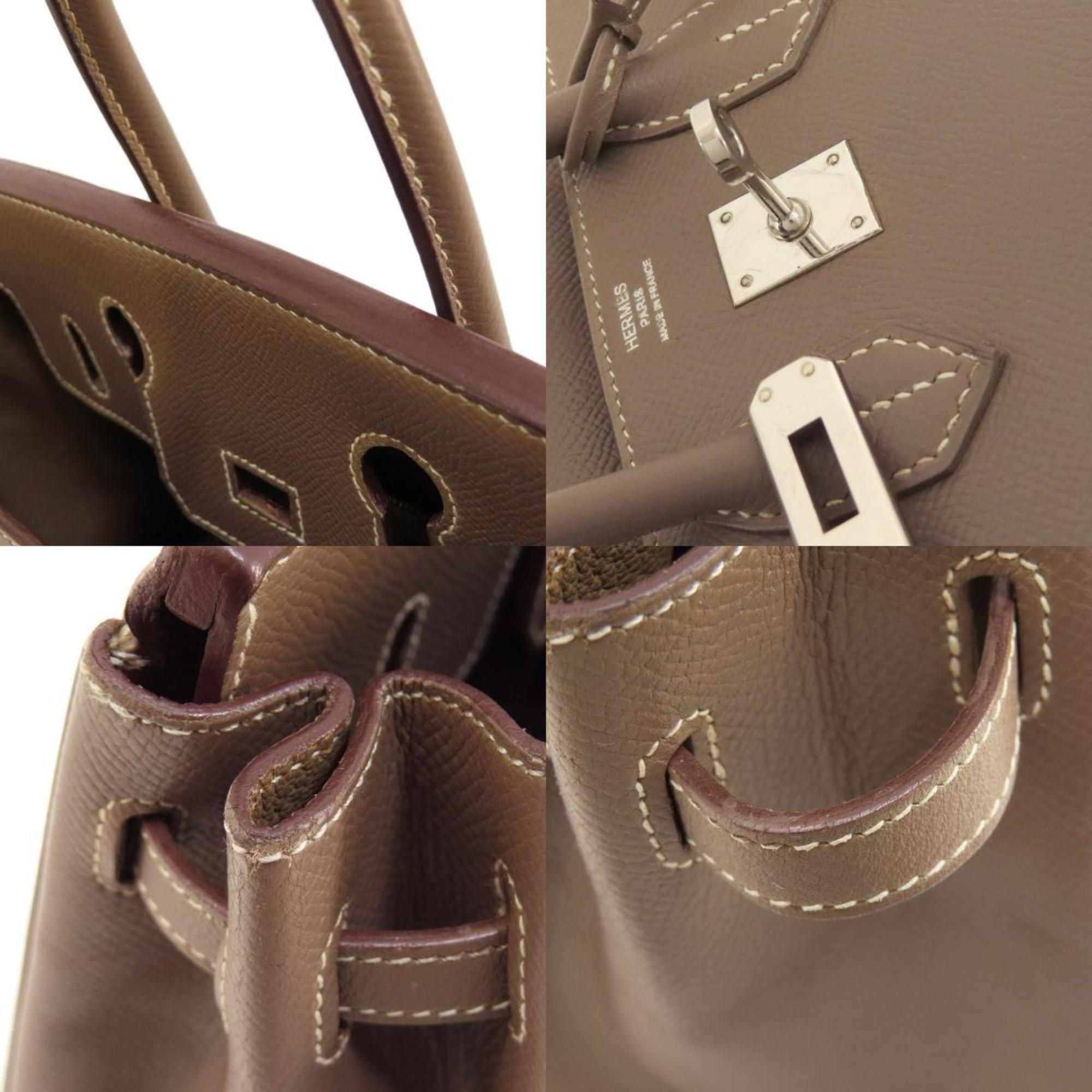 Hermes Birkin 25 Etoupe Handbag Epson Women's