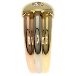 Cartier Three Color 1P Diamond #50 Ring K18 Yellow Gold K18WG K18PG Ladies