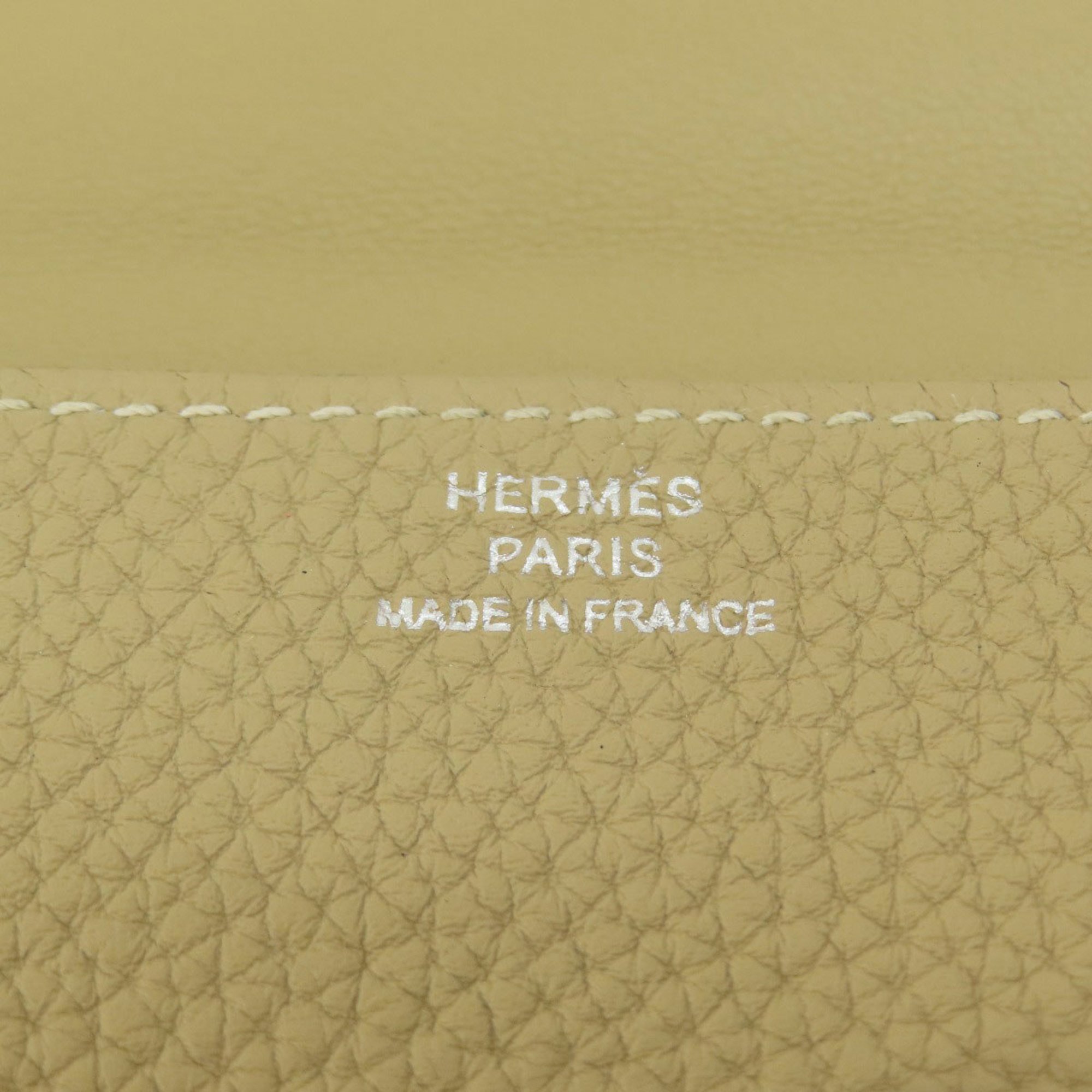 Hermes Dogon Wallet/Coin Case Beige Taurillon Women's